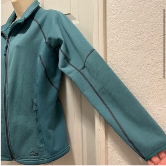 L.L. Bean Teal Green Fleece Lined Full-Zip Outdoor Jacket Women's Medium NWOT - Picture 4 of 12